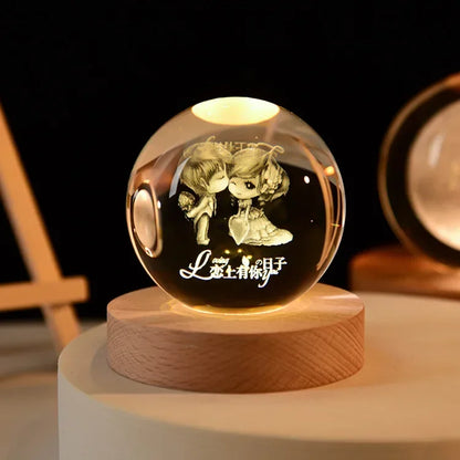 3D Crystal ball Crystal Planet Laser Engraved Solar System Globe Astronomy Gift Birthday Gift Glass Sphere Home Decoration