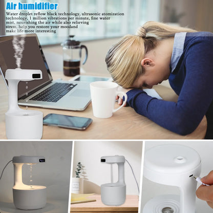 Cool Mist Humidifiers for Bedroom 800ML, Anti Gravity Air Humidifier with Water Droplet