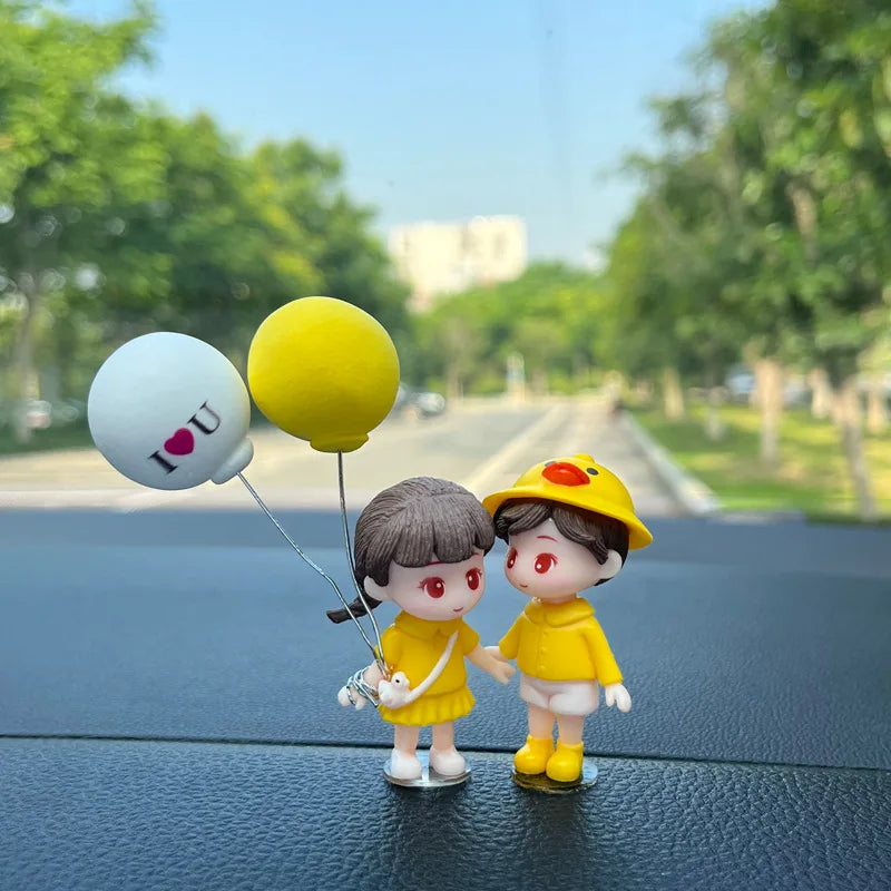 Car Accessories Cute Cartoon Couples Action Figure