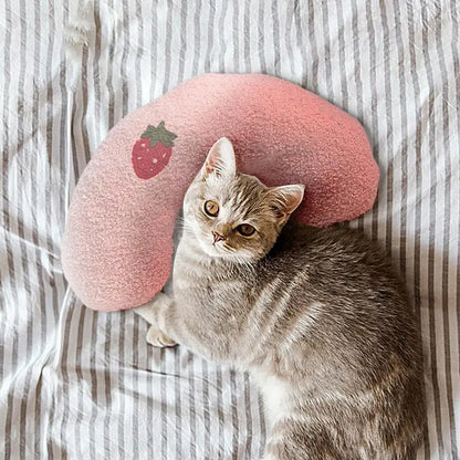 Pet Calming Pillow Comfortable Cute U Shaped Pet Pillow Skin-Friendly Elastic Cushion Pet Accessories.